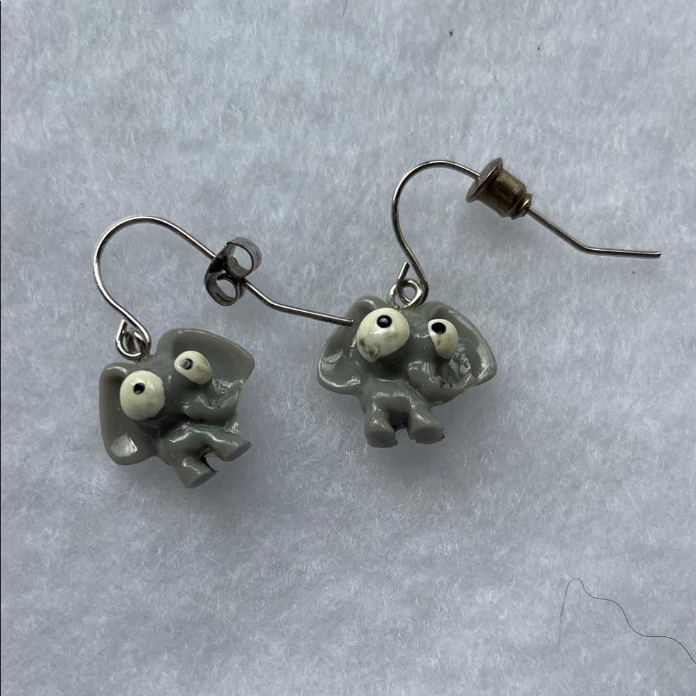 Adorable Gray Elephant Earrings for Kids